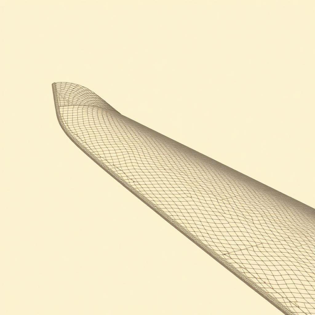 Structured surface mesh detail on an aircraft wing